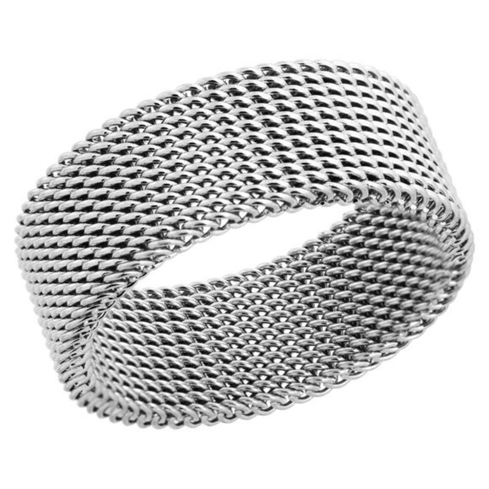 New Surgical Stainless Steel 8 mm Mesh Ring Wedding Band sizes 6 and 8